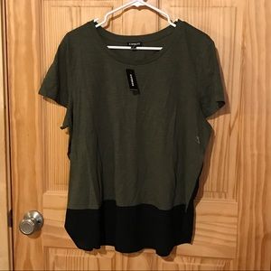 Express olive flowy tee